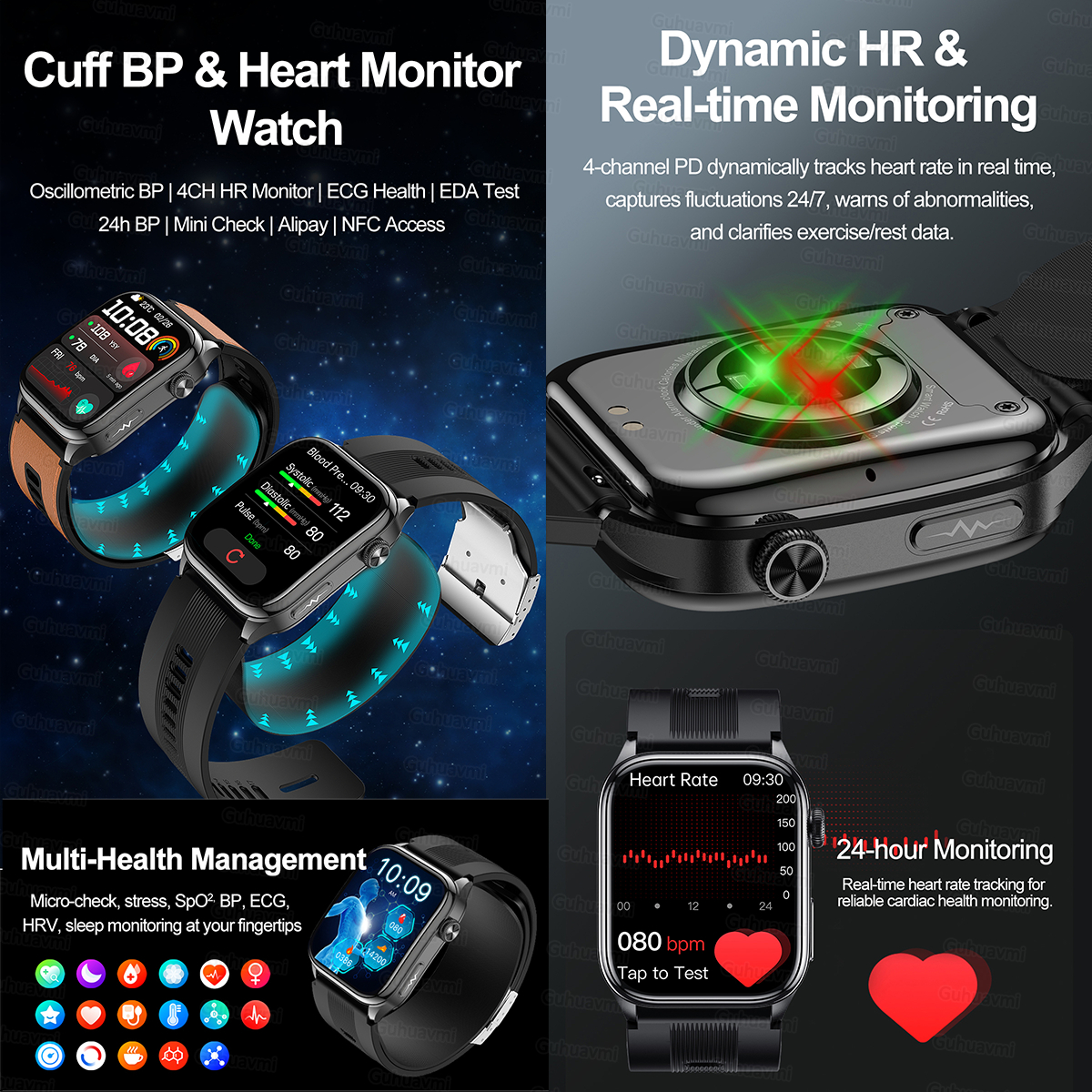 Sapphire Smartwatch AMOLED Scr - Fall Detection Watch reseña y precio