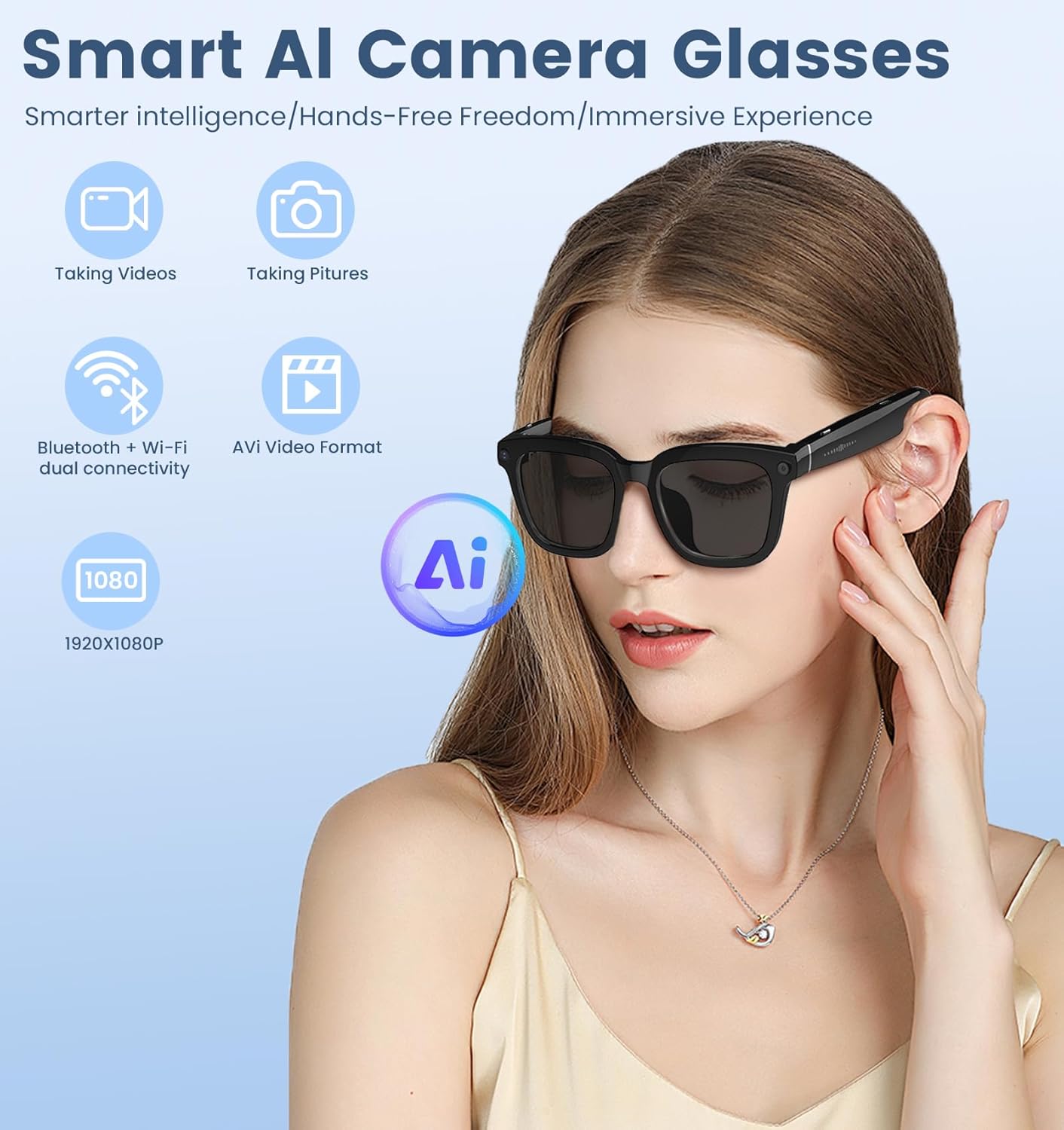 AI Smart Camera Glasses 1080P  - Smart Glasses Lens reseña y precio
