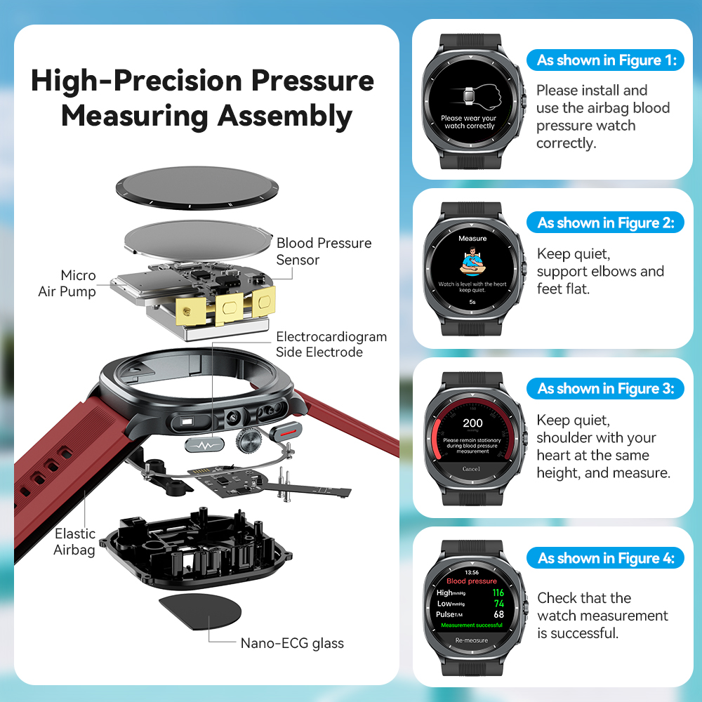 NOYAFA New ECG+PPG Blood Fat U - Fall Detection Watch reseña y precio