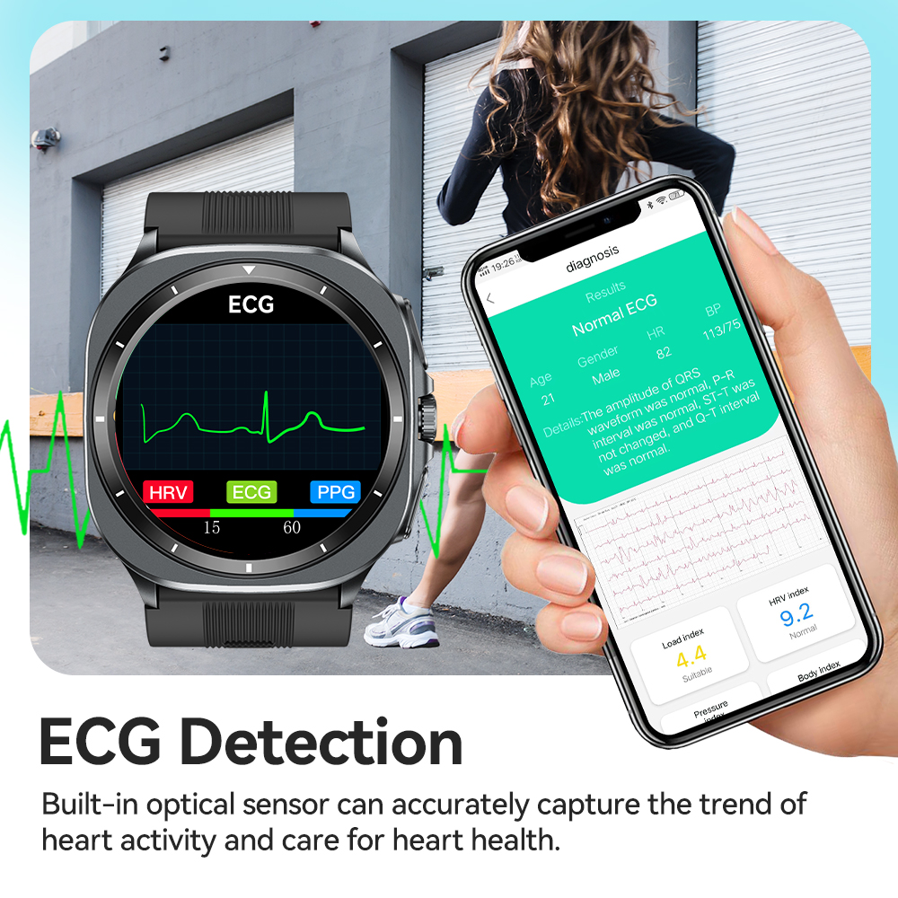 NOYAFA New ECG+PPG Blood Fat U - Fall Detection Watch reseña y precio