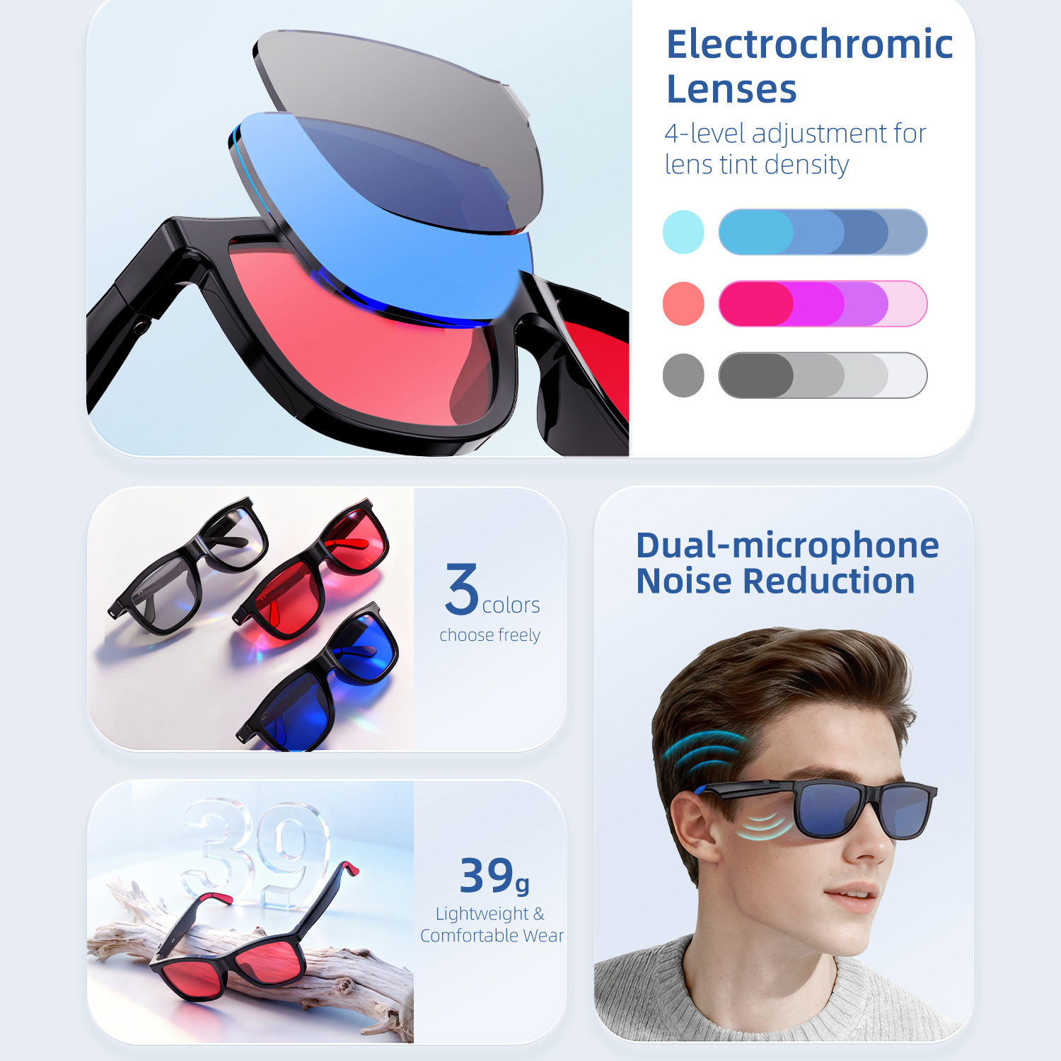 New AI Audio Glasses Electroch - Smart Glasses Lens reseña y precio