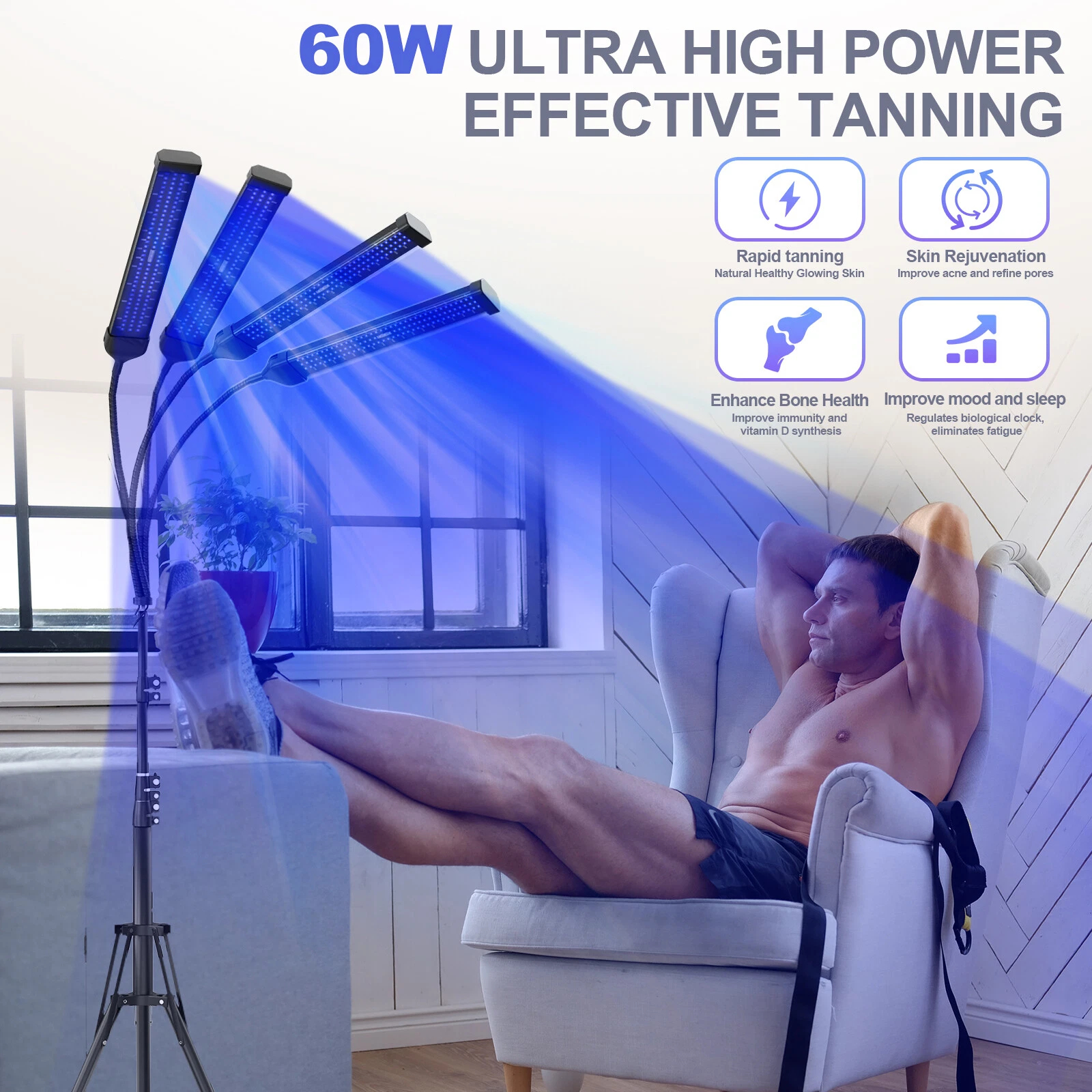 UV Tanning Lamp for Face & Bod - Light Therapy Glasses reseña y precio