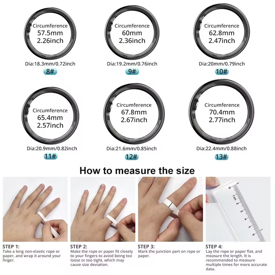 R09 Smart Ring Men Women with  - Temperature Ring Skin reseña y precio