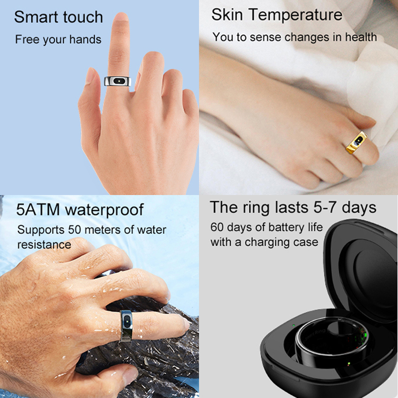 Smart Ring Men Women with Char - Temperature Ring Skin reseña y precio