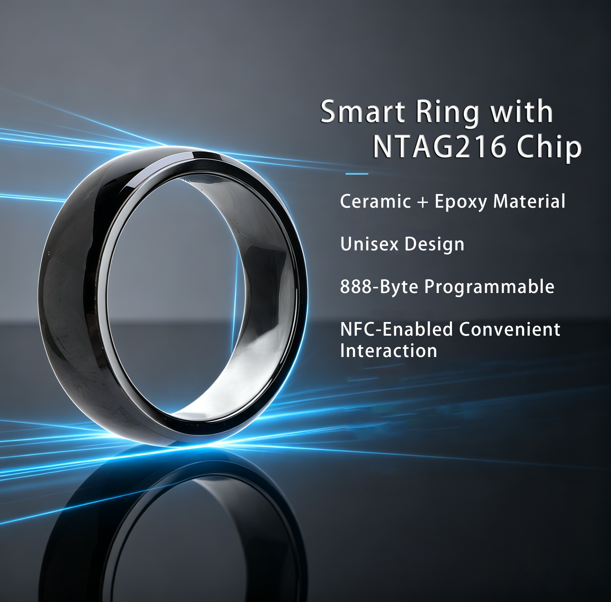 Ntag216 NFC Full Ceramic Smart - Smart Ring Nfc Pay reseña y precio