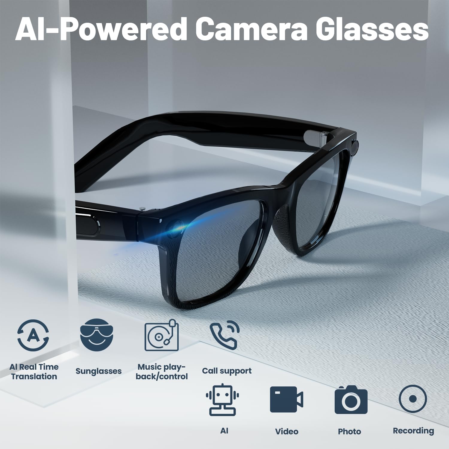 8MP AI Smart Glasses: 1080P Vi - Smart Glasses Lens reseña y precio