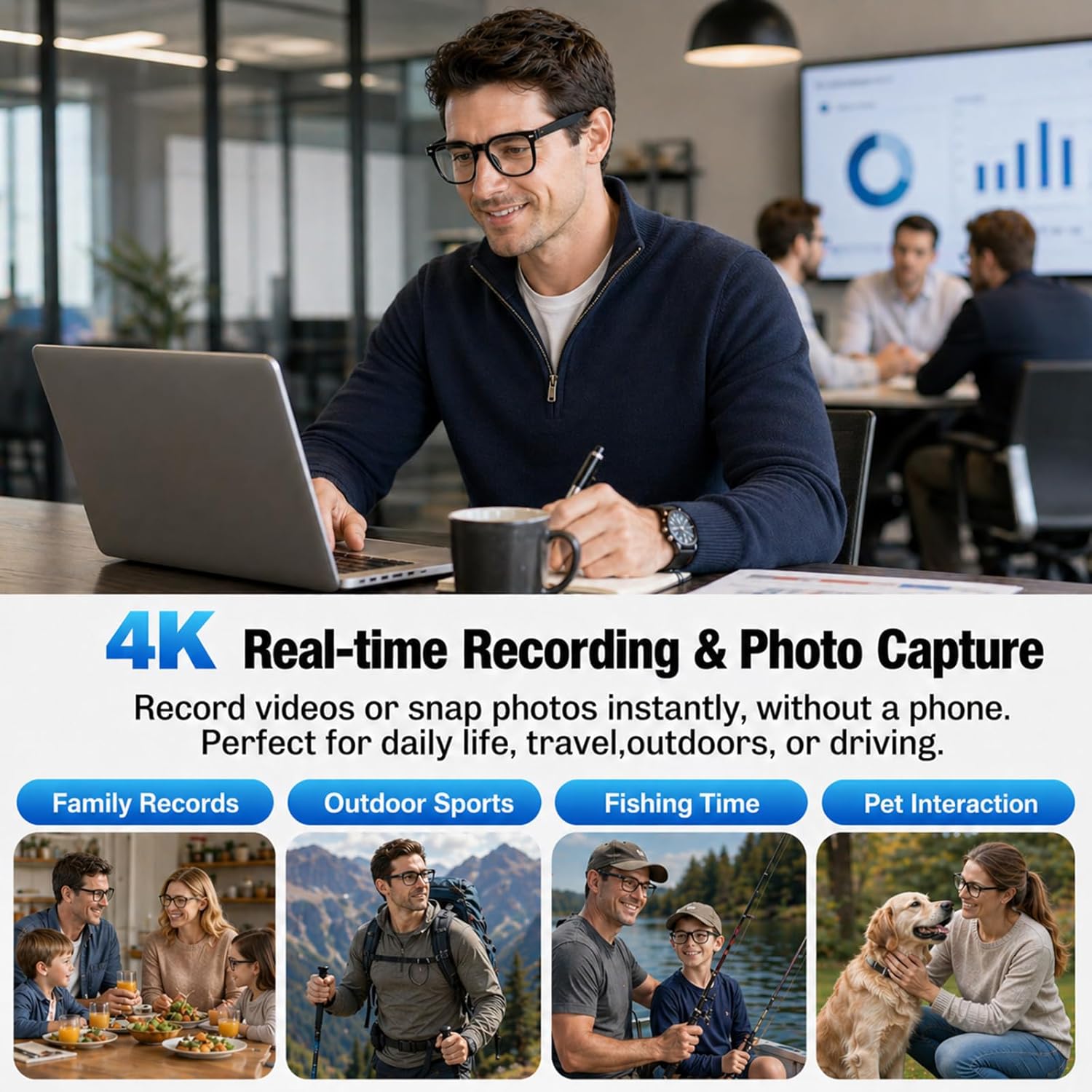 AI Smart Glasses: 4K Camera, R - Smart Glasses Lens reseña y precio