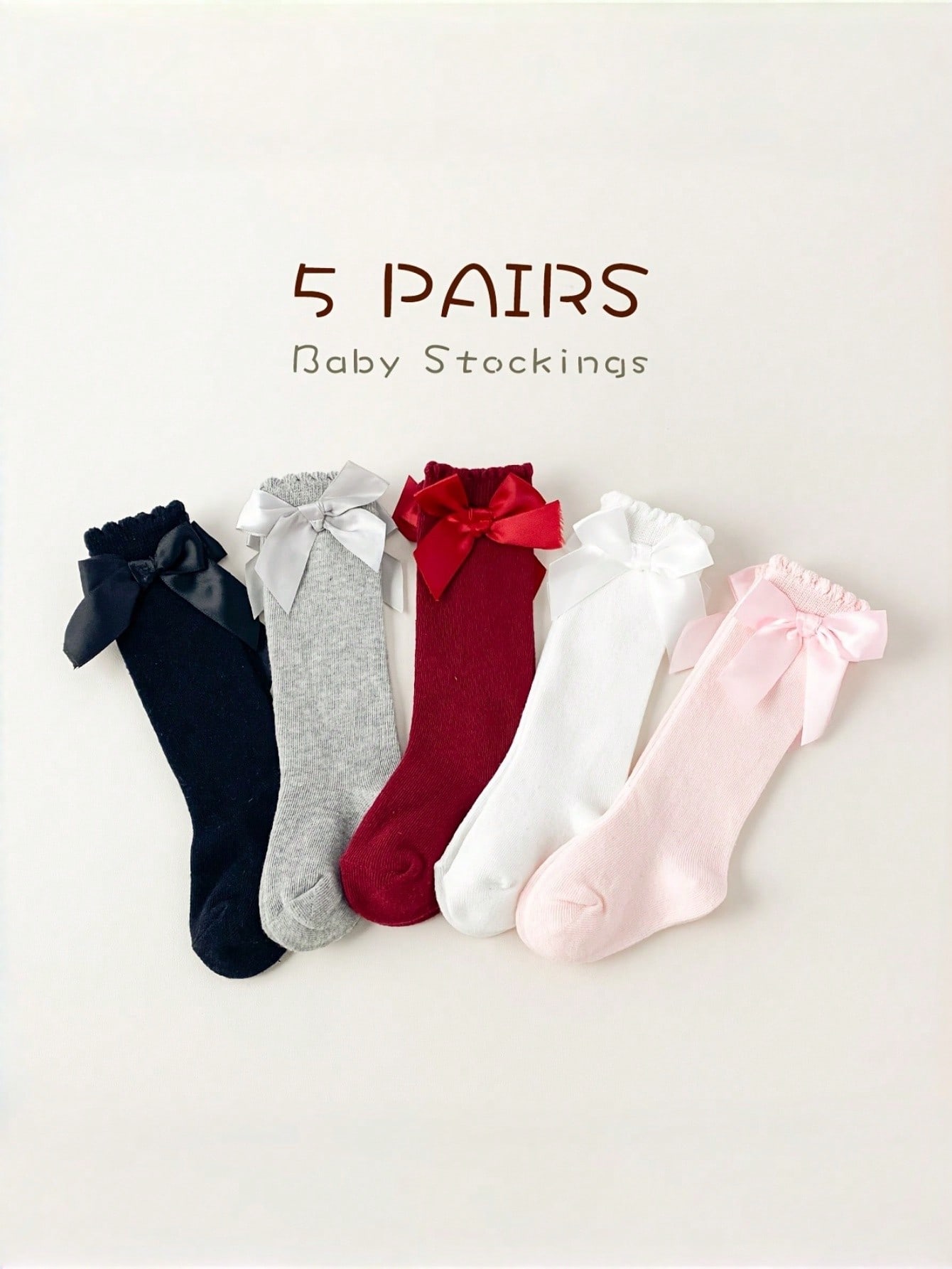 1/5 Pairs Baby Girls Bow Knee  - Baby Sock Oximeter reseña y precio