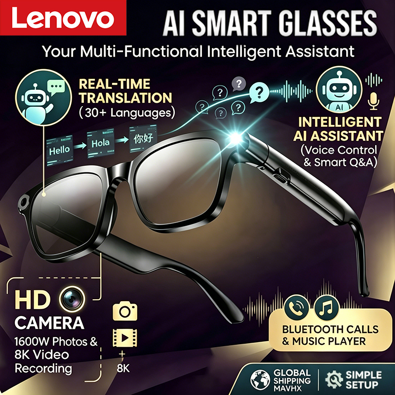 Lenovo 1600MP Camera 8K HD Sma - Smart Glasses Lens reseña y precio