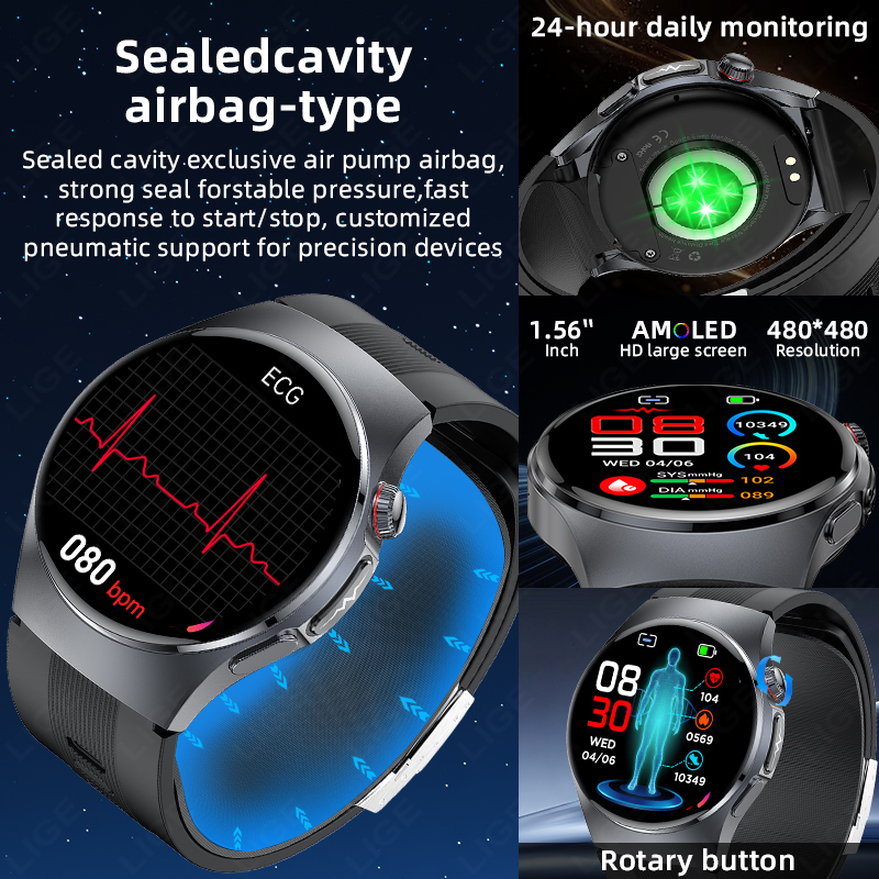 LIGE 2026 New Air Pump Airbag  - Fall Detection Watch reseña y precio