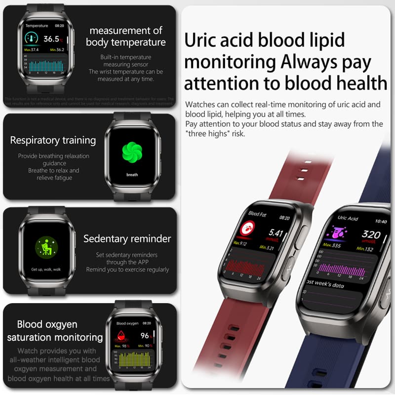 2026 New Blood Pressure Air Pu - Fall Detection Watch reseña y precio