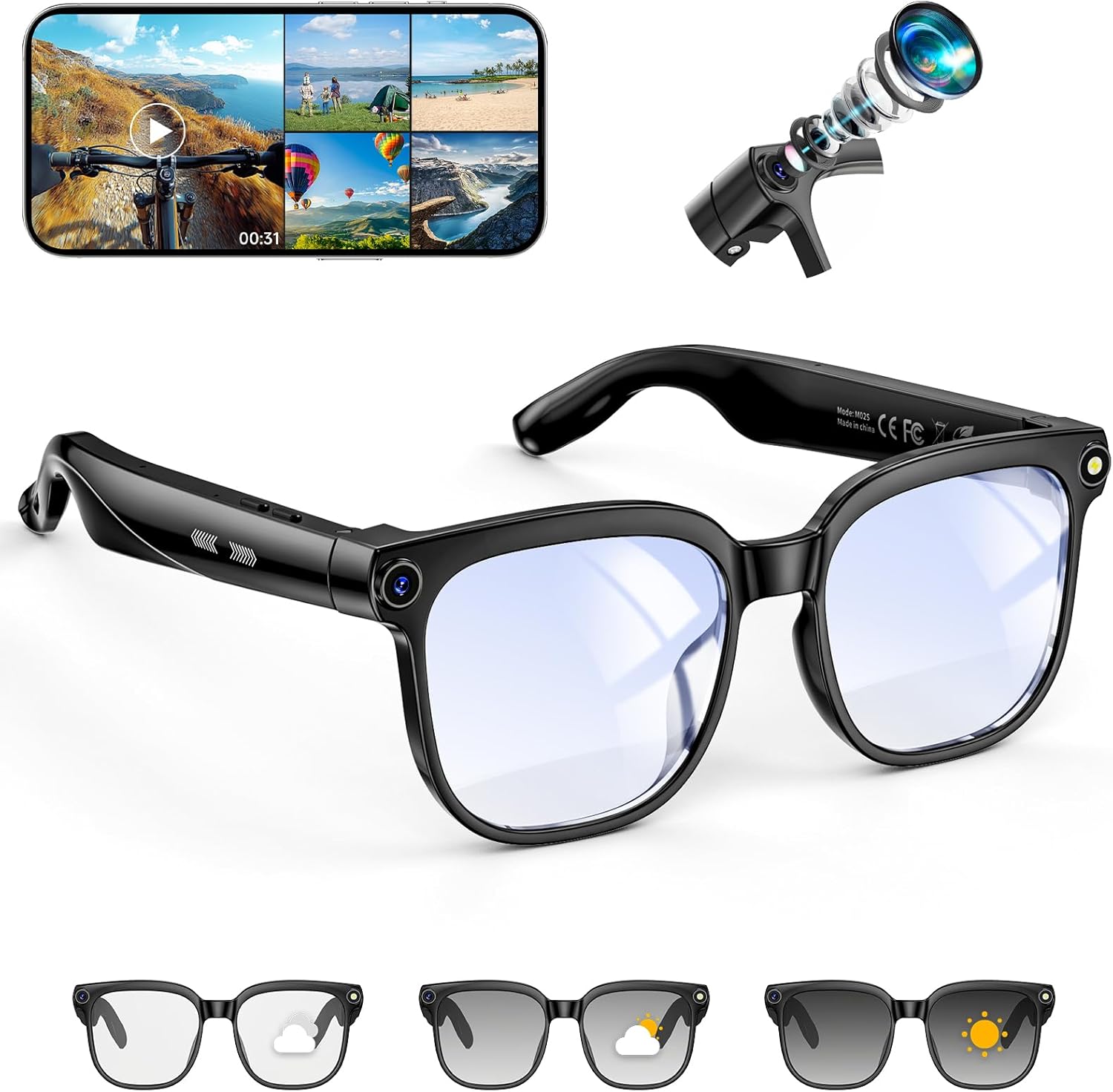8MP Camera Smart Glasses: 4K P - Smart Glasses Lens reseña y precio