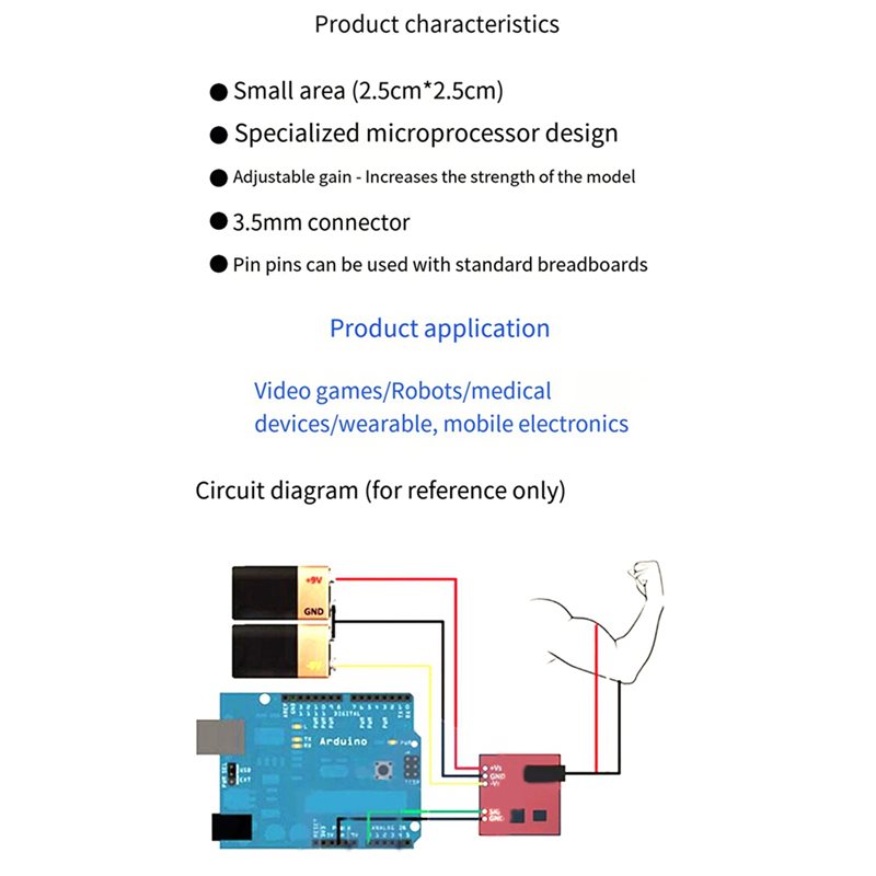 B50B-3X Muscle Electrical Sens - Muscle Sensor Emg reseña y precio